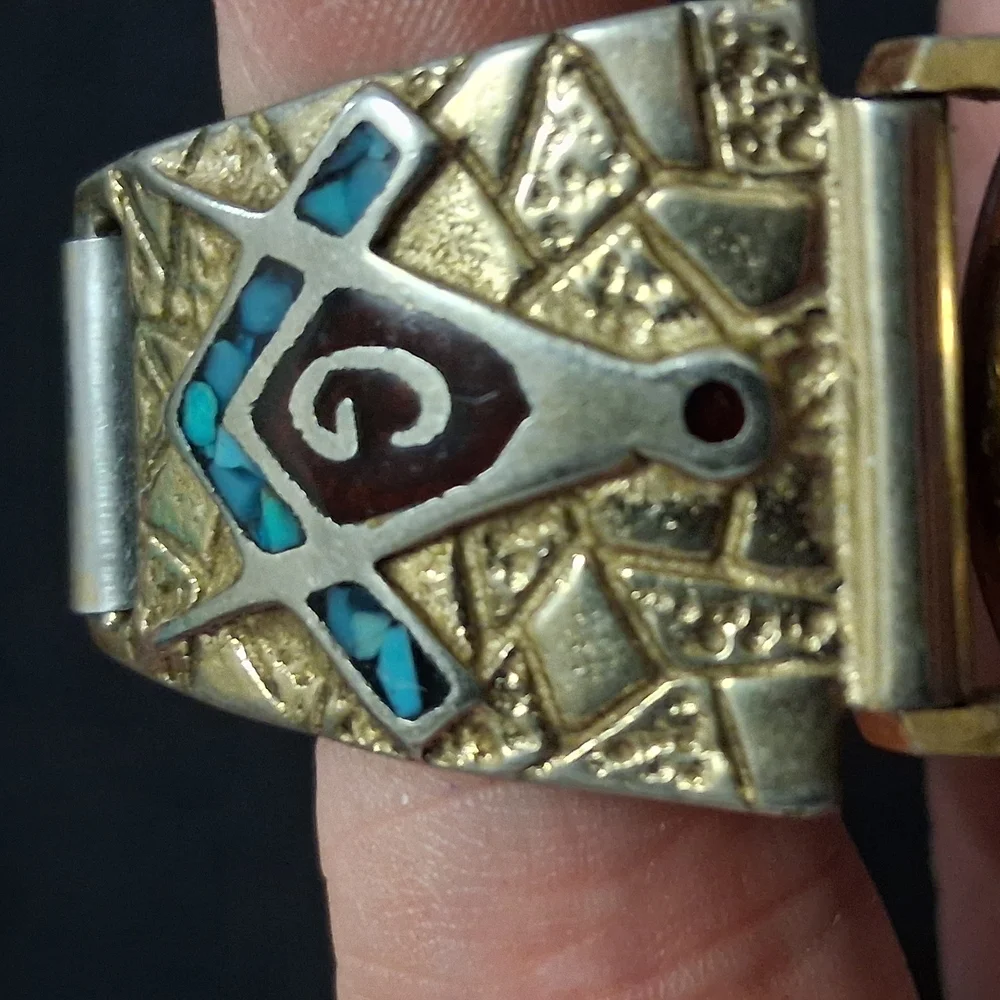 Helbros Gold Masonic Quartz Watch